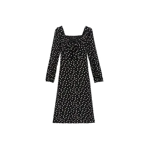 Bebe Long-Sleeved Dresses Women's Black/White