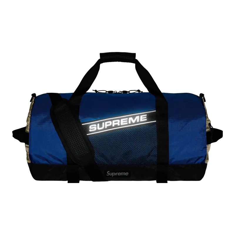 Supreme Nylon Gym Bag, Shoulder Bag, Crossbody Bag, Handbag, Travel Bag 42L Unisex Blue Gray Multicolor-3