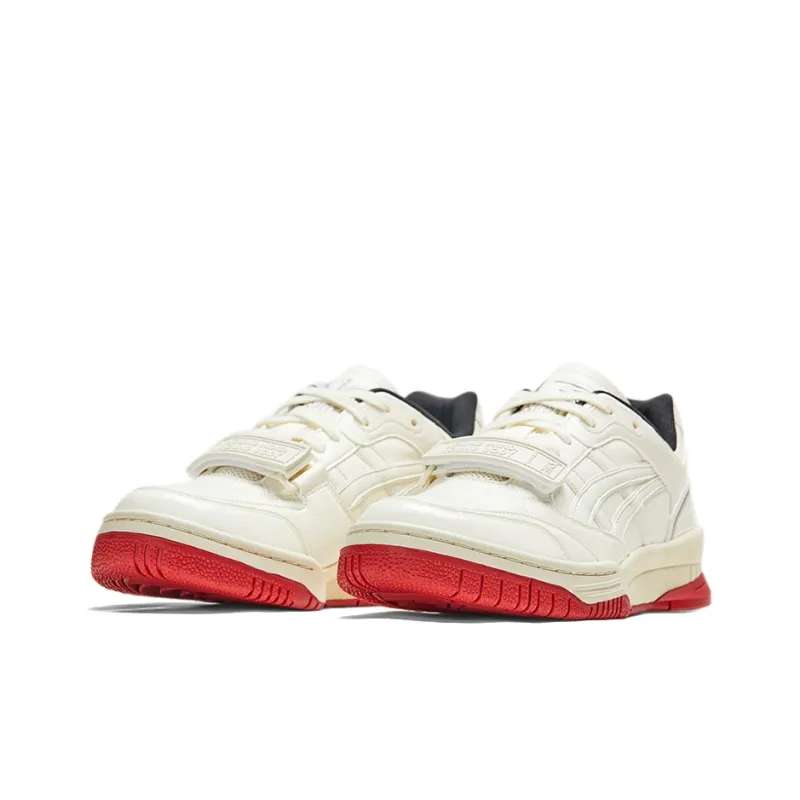 Asics Gel Spotlyte Low V2 Slip Resistant Low Top Vintage Basketball Shoes Unisex White Red Passionate Youth Set-4
