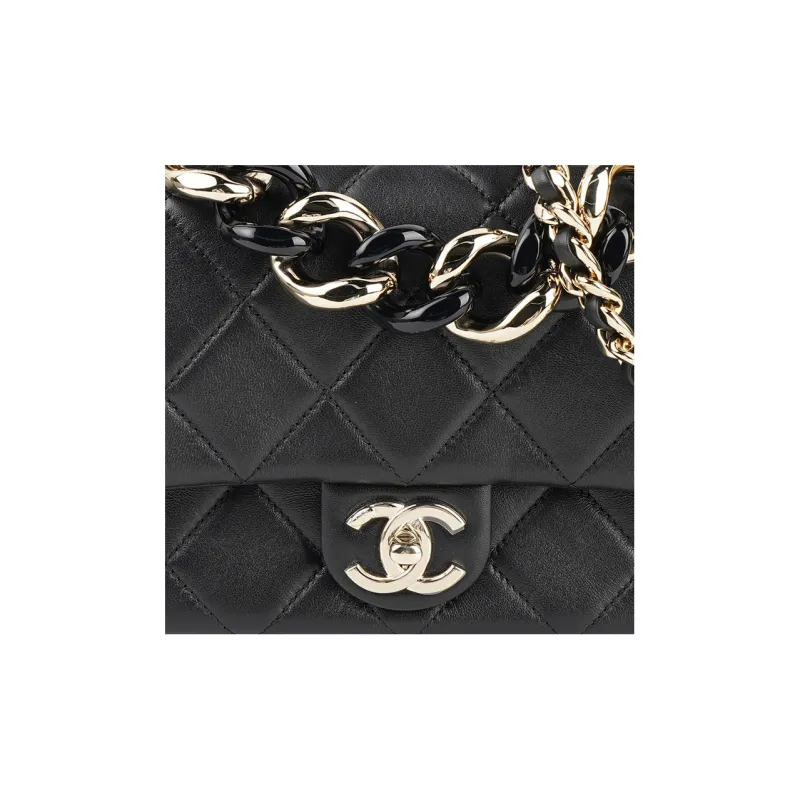 CHANEL Classic Flap CF Sheepskin Shoulder Bag, Crossbody Bag Women's Black-3