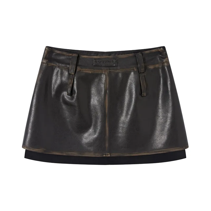 Ouyang Leather Short Skirts Women's-1