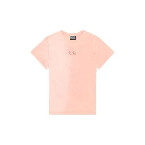 DIESEL OVAL-D Series T-Shirts Women's Coral