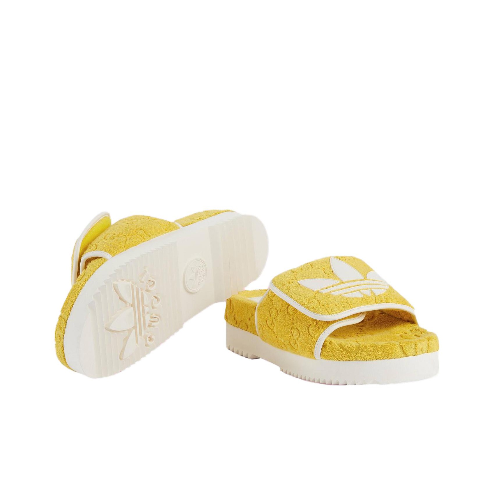 GUCCI X Adidas Originals GG Platform Sandals Yellow Nmd City GUCCI X Adidas Originals GG Platform Sandals Yellow Nmd City