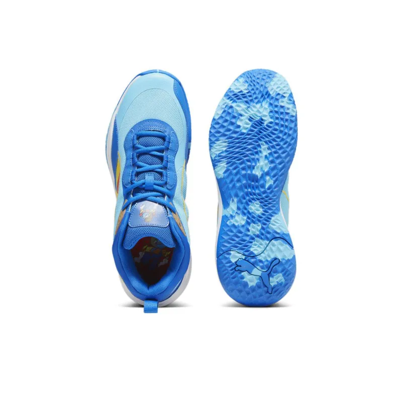 SMURF x PUMA Playmaker Pro Mid Slip Resistant Low Top Basketball Shoes Men's Blue-3