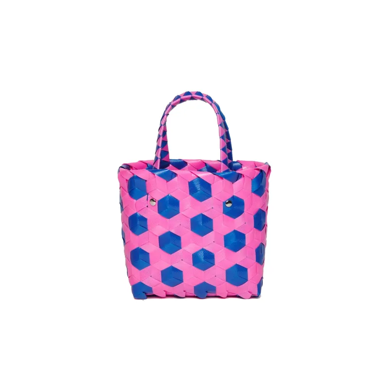 MARNI Smooth Leather Tote Bag Shopping Bag Handbag Regular Kids' Royal Blue/Peach Pink-1