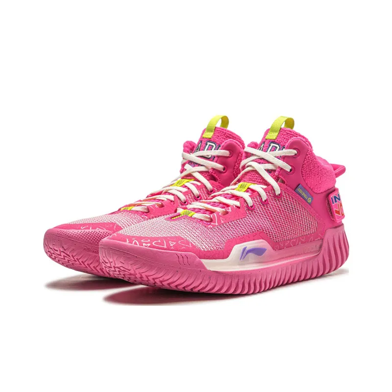 LiNing Badfive 3 Cushioned Slip Resistant Low Top Basketball Shoes Men's Pink-2