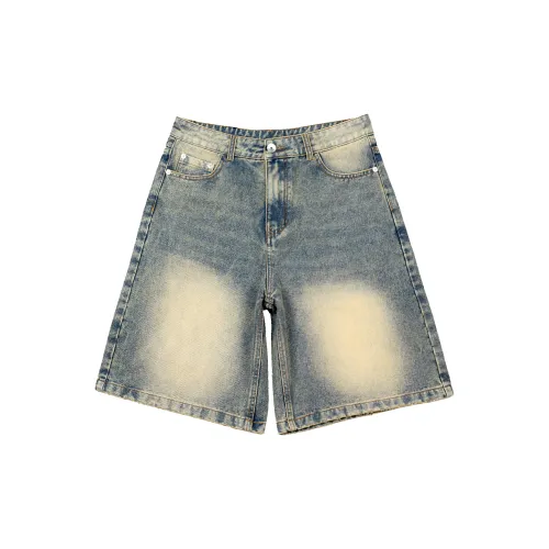 PASET Denim Shorts Men Vintage Blue