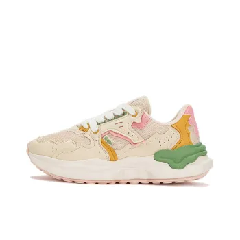 Kappa Slip Resistant Shock Absorbers Low Top Chunky Sneakers Women's White Pink Yellow