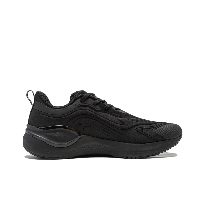 LiNing Cushioned Wear Resistant Breathable Low Top Running Shoes Men's Black-1