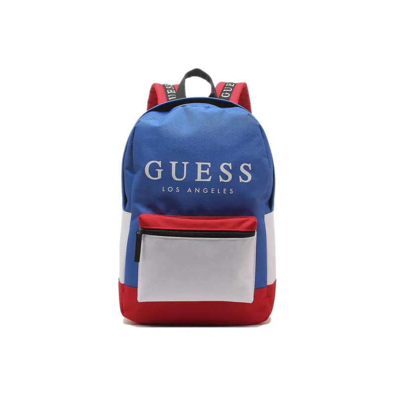 GUESS Polyester Canvas Backpack Regular Unisex Blue/Red/White-0
