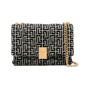 BALMAIN 1945 Monogram-jacquard Shoulder Bag
