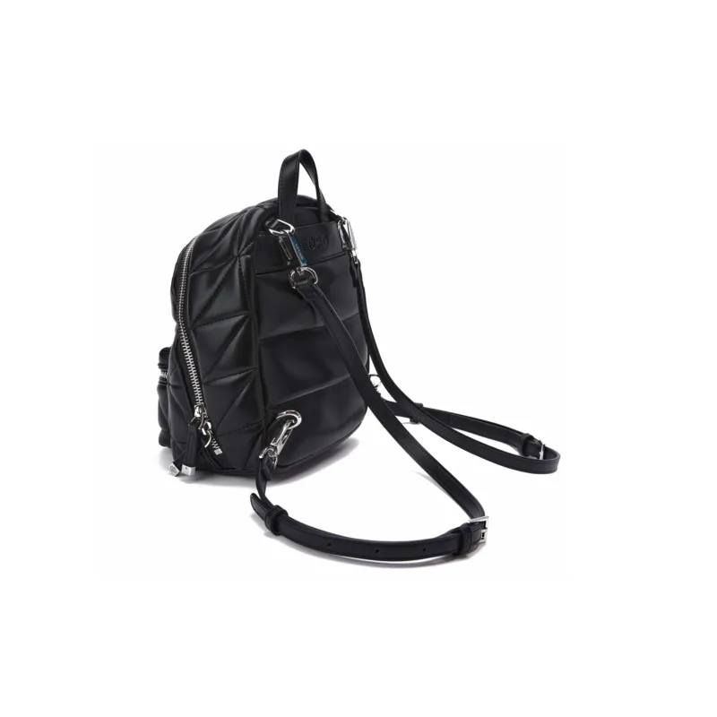 PEDRO Icon Series PU Backpack Women's Black/Beige/Blue-4