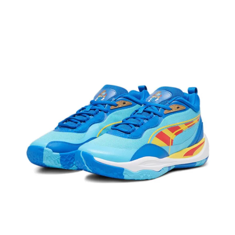 SMURF x PUMA Playmaker Pro Mid Slip Resistant Low Top Basketball Shoes Men's Blue-2