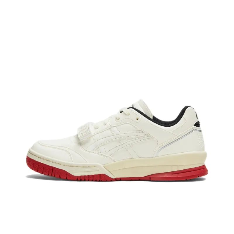 Asics Gel Spotlyte Low V2 Slip Resistant Low Top Vintage Basketball Shoes Unisex White Red Passionate Youth Set-2