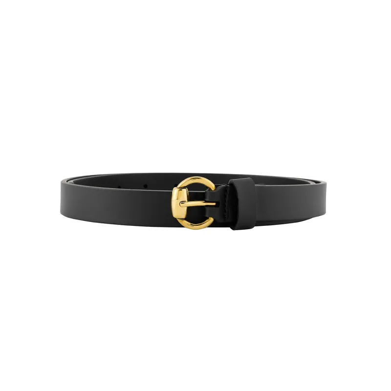 GUCCI Leather Leather Belts Women's Black Width 1.8cm-1