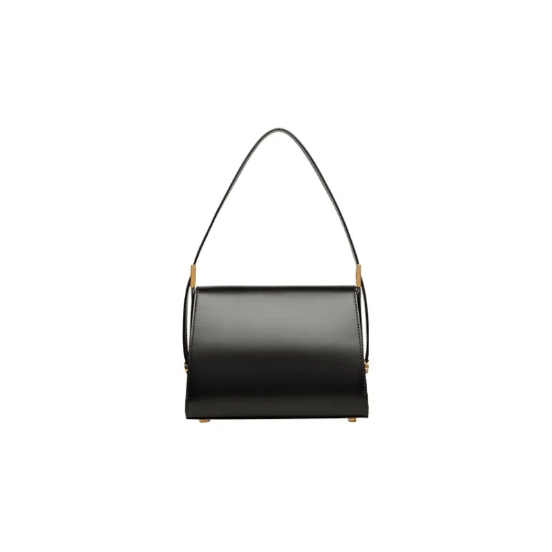 BALLY Emblem Calfskin Square Bag Shoulder Handbag Women's Black-2