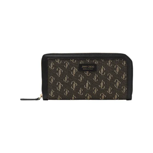 Jimmy Choo Calfskin With Jacquard Wallet Women's Umber