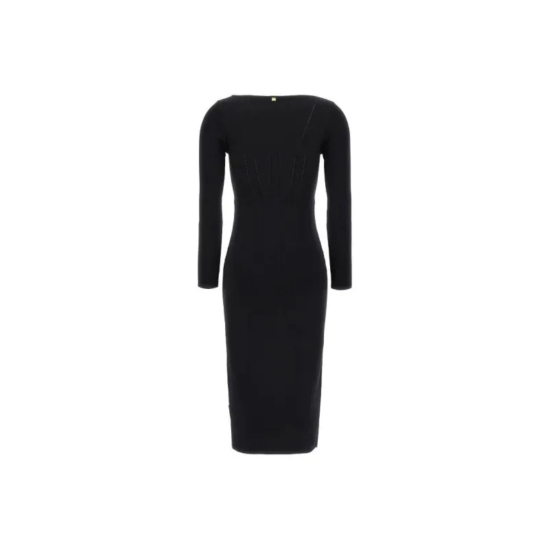 PINKO Corset-style Long-sleeve Midi Dress-1