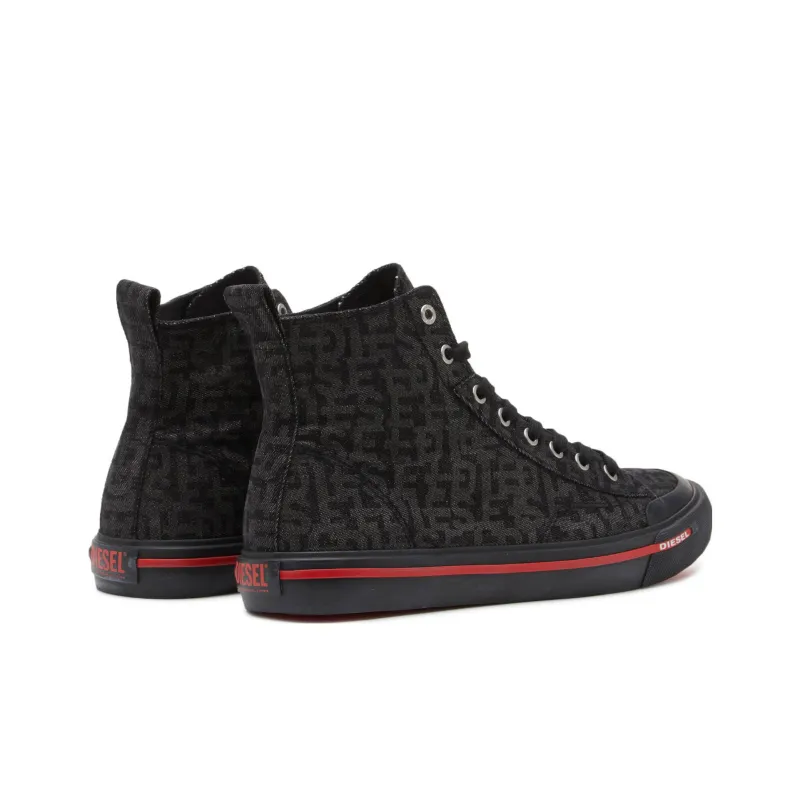 DIESEL S-Athos High-Top Skateboard Shoes Men's Black-2