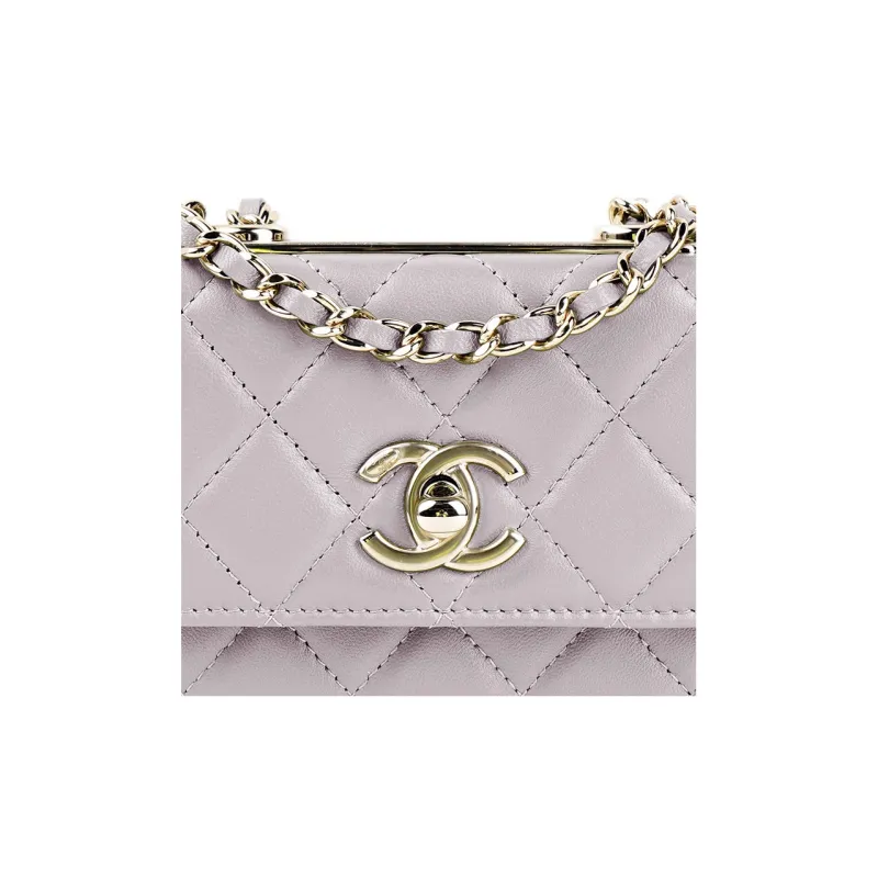 CHANEL 21B Fall Trendy Cc Lambskin Shoulder Bag, Crossbody Bag Mini Women's Pink-3
