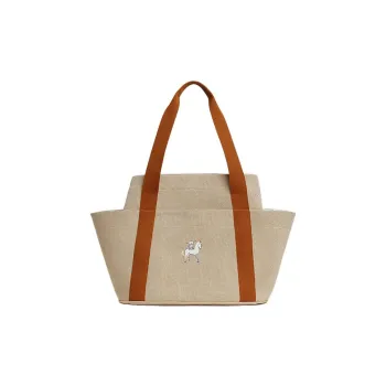 HERMES Cabriole Napp Canvas Bag, Tote Bag, Shopping Bag, Shoulder Bag, Handbag Regular Unisex Biscuit Cookie