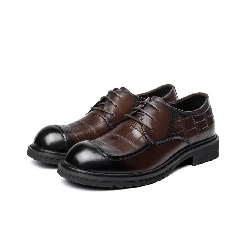 LAORENTOU Dress Shoes Men Low Top Black/Brown-7