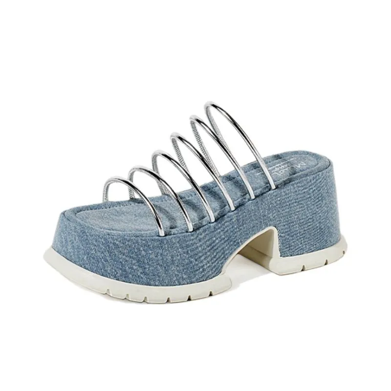 Wonderful Couple Slide Slippers 8.5cm Women's-4