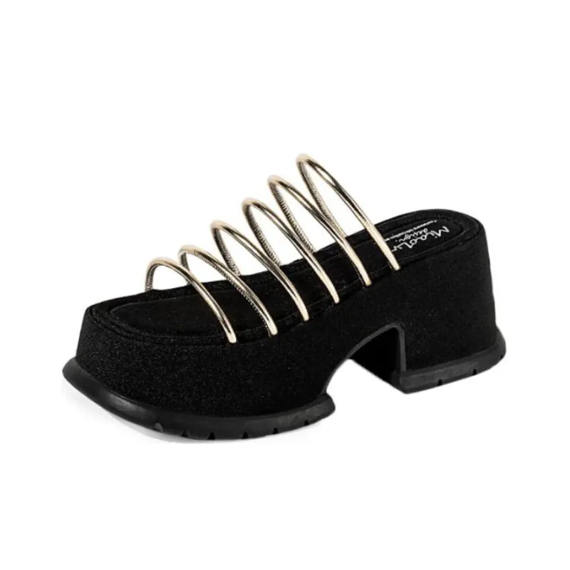Wonderful Couple Slide Slippers 8.5cm Women's-2