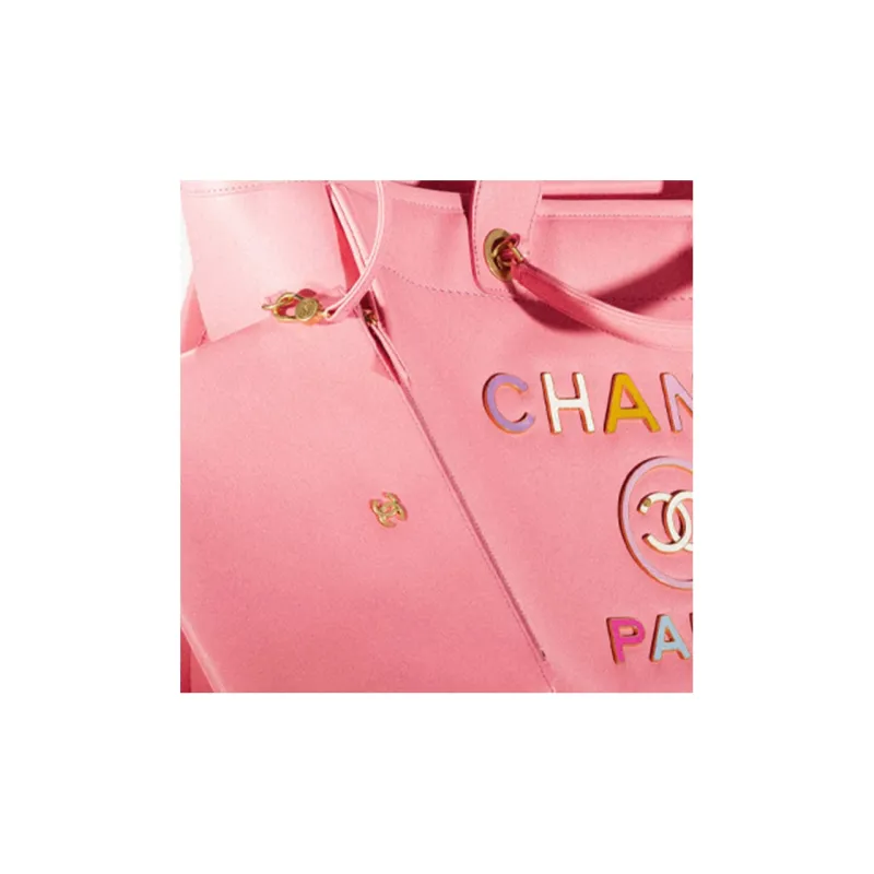 CHANEL 22SS Calfskin Tote Bag, Shopping Bag, Shoulder Bag, Crossbody Bag, Handbag Tubas Women's Coral Pink-3