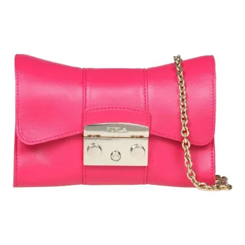 Furla Metropolis Collection Leather Handbag Shoulder Bag Crossbody Bag Mini Women's Pink