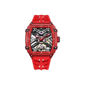 AJUT Wadeberg Collection Automatic Mechanical Movement Silicone Strap Watch Unisex Black Dial TAM0519