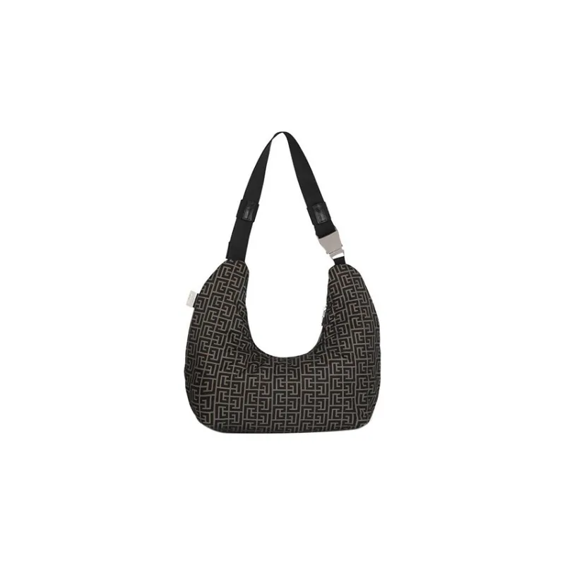 BALMAIN Polyamide Hobo Bag Crossbody Bag Shoulder Bag Men's Khaki-0
