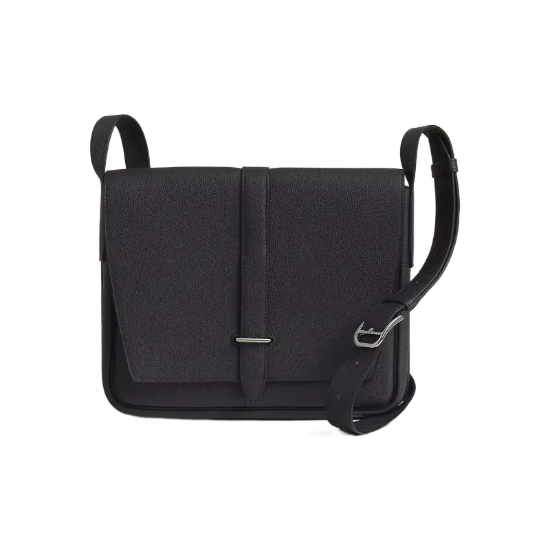 HERMES Steve Light Junior Togo Calfskin Messenger Bag Shoulder Bag Crossbody Bag Regular Men's 8P Plomb Lead Gray-0