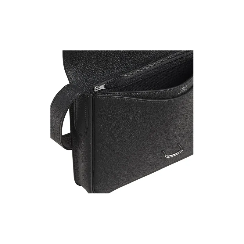 HERMES Steve Light Junior Togo Calfskin Messenger Bag Shoulder Bag Crossbody Bag Regular Men's 8P Plomb Lead Gray-3