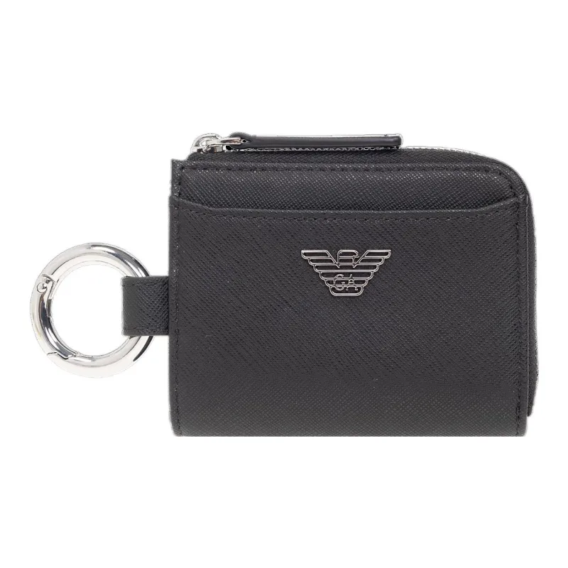 EMPORIO ARMANI Canvas Bag Key Ring Wallet Regular Men's Black-0