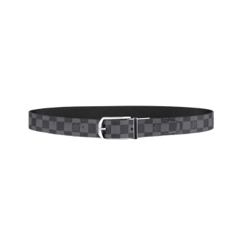 LOUIS VUITTON Slender Cow Leather Belts Men's Width 3.5CM