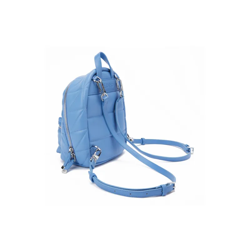 PEDRO Icon Series PU Backpack Women's Black/Beige/Blue-12