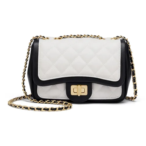 CNOLES Crossbody Bags White Diamond Grid