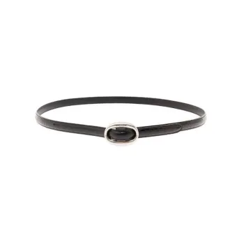 SAINT LAURENT Letter Carved, Smooth Buckle Leather Belts Men's Black