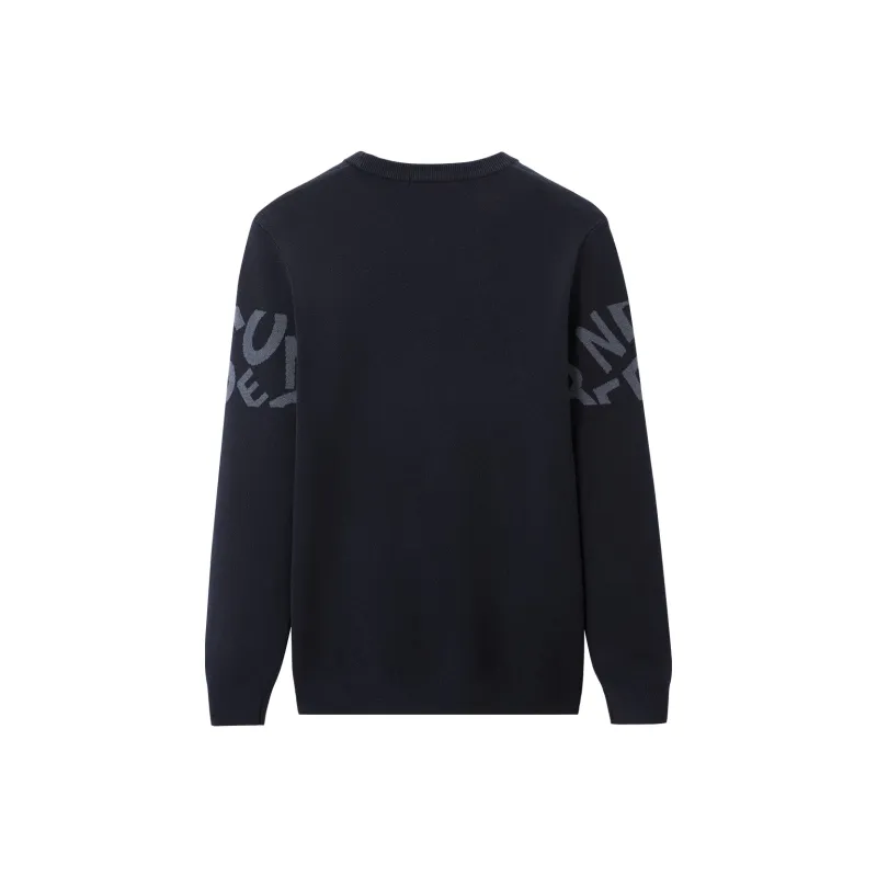 HLA Knitwear Men Dark Blue Pattern 58-1