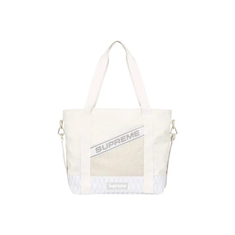 Supreme Waterproof Nylon Tote Bag, Shopping Bag, Shoulder Bag, Handbag Regular Unisex White-0