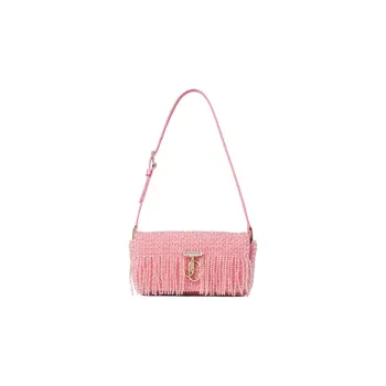 Jimmy Choo Crystal Satin Panel Handbag Shoulder Bag Mini Women's Pink