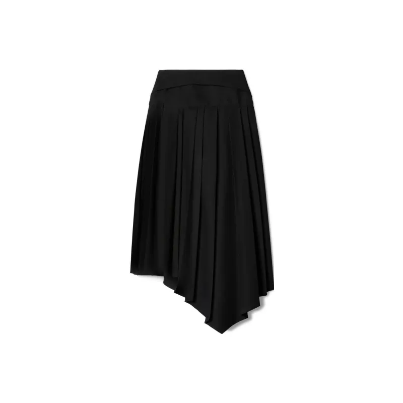 OFF WHITE Tech Drill Pleated Asymmetric Skirt-1