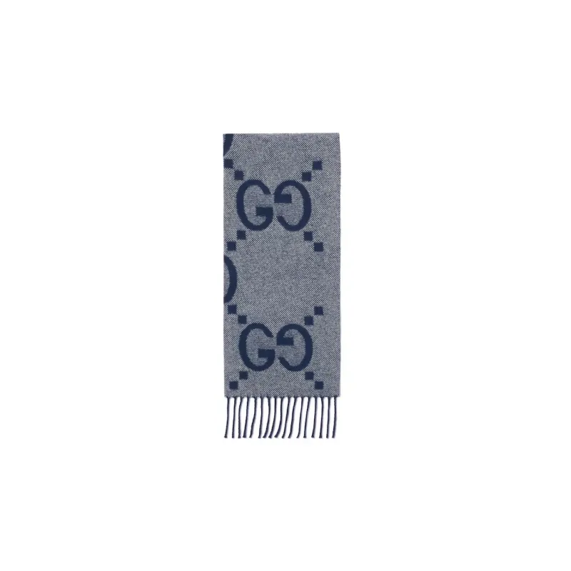 GUCCI Gg Jacquard Fringed Scarf-2
