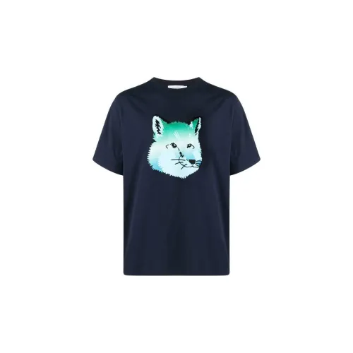 Maison Kitsune T-Shirts Unisex Marine Blue