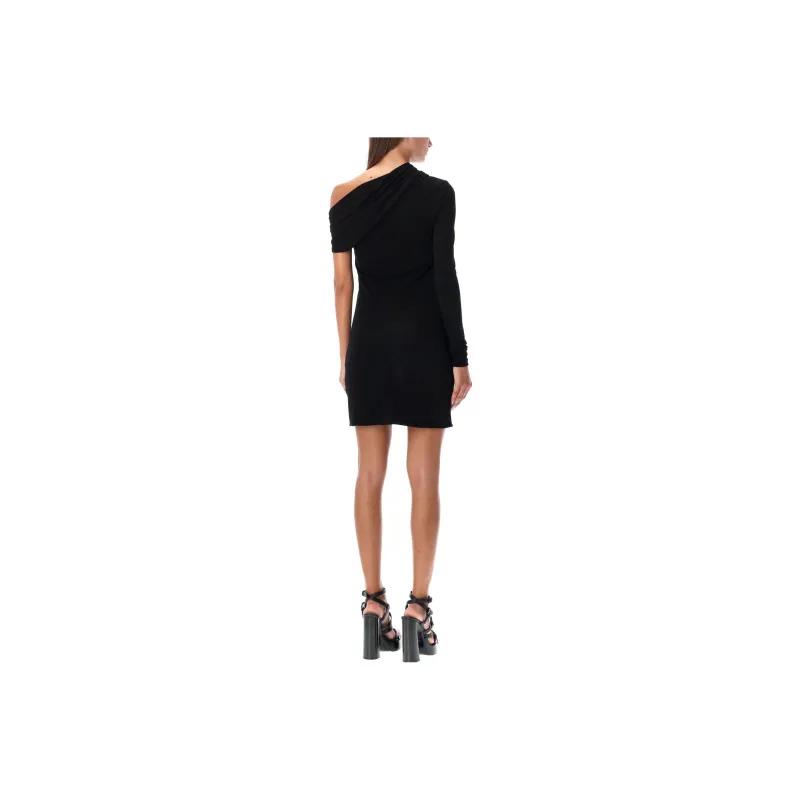 SAINT LAURENT Ruched One Sleeved Mini Dress-1