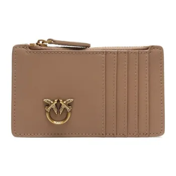 PINKO Cow Leather Card Holder Card Holder Women's Light Umber