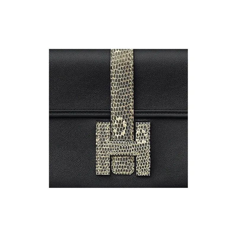 HERMES Jige Swift Calfskin Coin Purses Wallets Women's Black-3