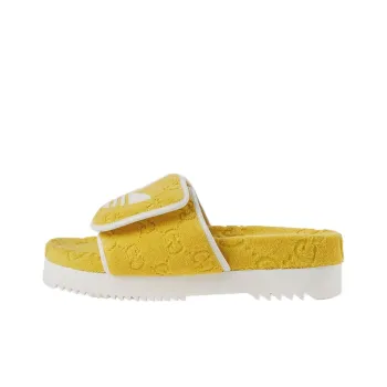 GUCCI X Adidas Originals GG Platform Sandals Yellow