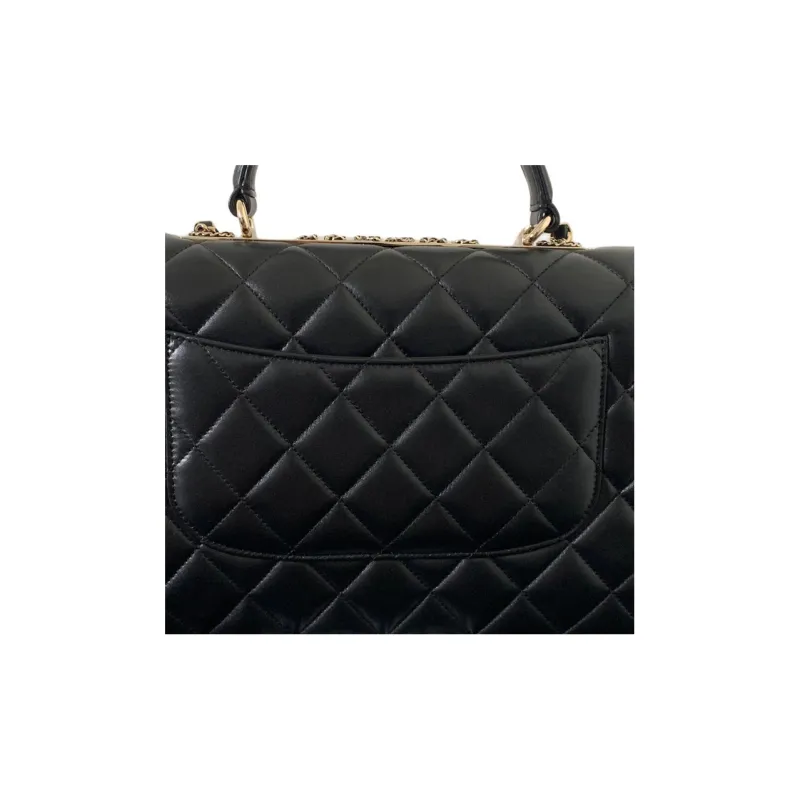 CHANEL Trendy Cc Sheepskin Shoulder Bag, Crossbody Bag, Handbag Tubas Women's Black-3